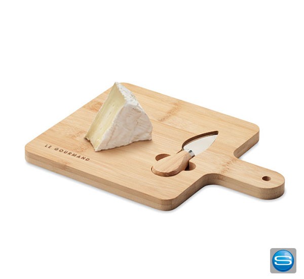 Servierbrett mit Käsemesser als Werbegeschenk