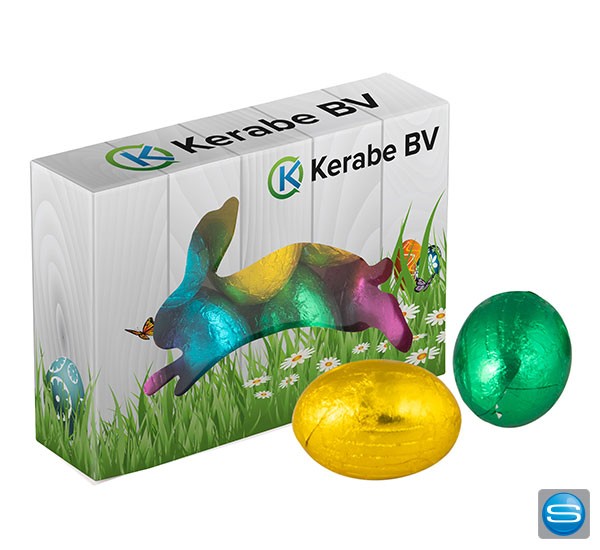 Schokoeier in bedruckbarer Hasen-Box