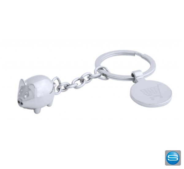 Schlüsselanhänger mit Schweinchen und Einkaufswagenlöser