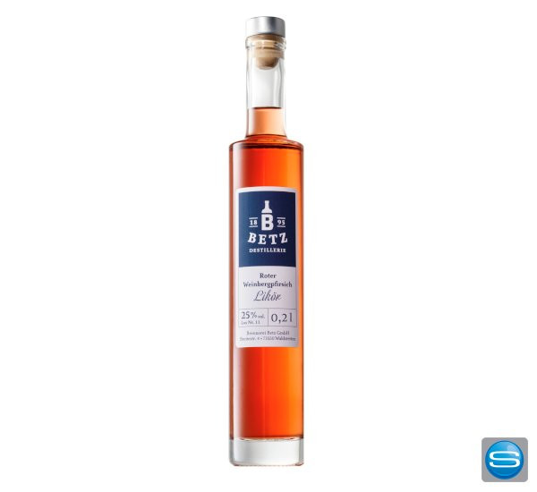 Roter Weinbergpfirsichlikör als Werbeartikel