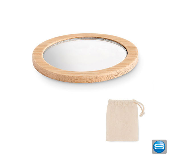 Taschenspiegel aus Bambus mit Ihrem Firmenzeichen