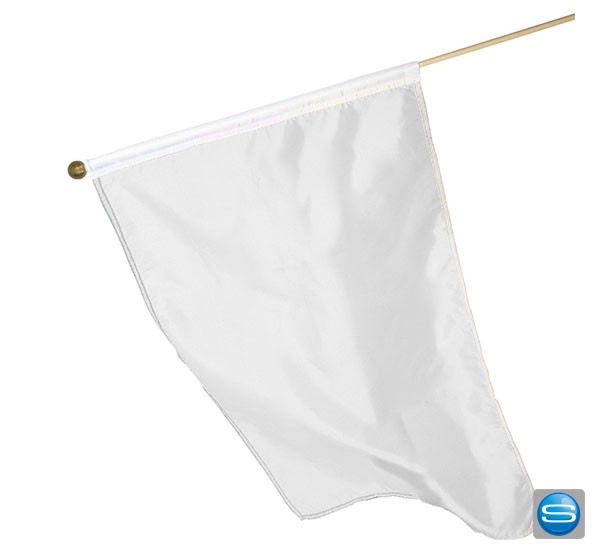 Weiße Fahne mit Holzstab individuell bedruckbar