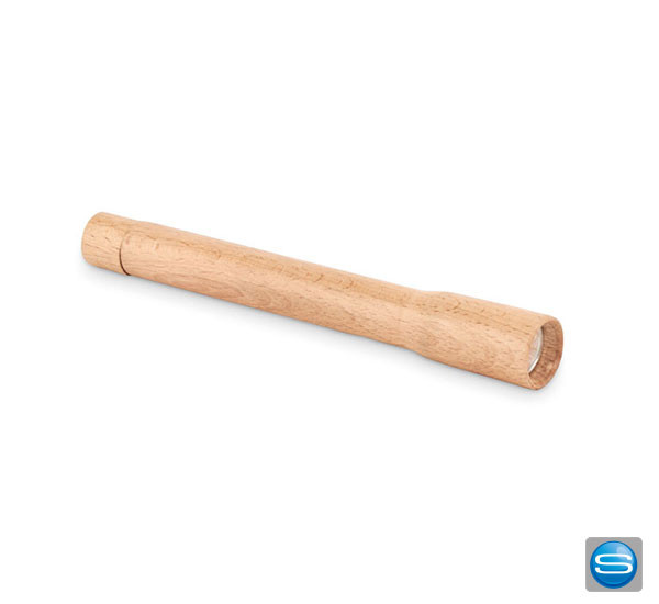 Taschenlampe aus Holz mit Ihrem Slogan