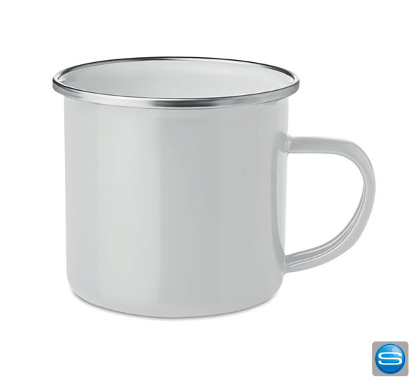 Bedruckbarer Metall-Becher im Vintage-Look als Werbegeschenk