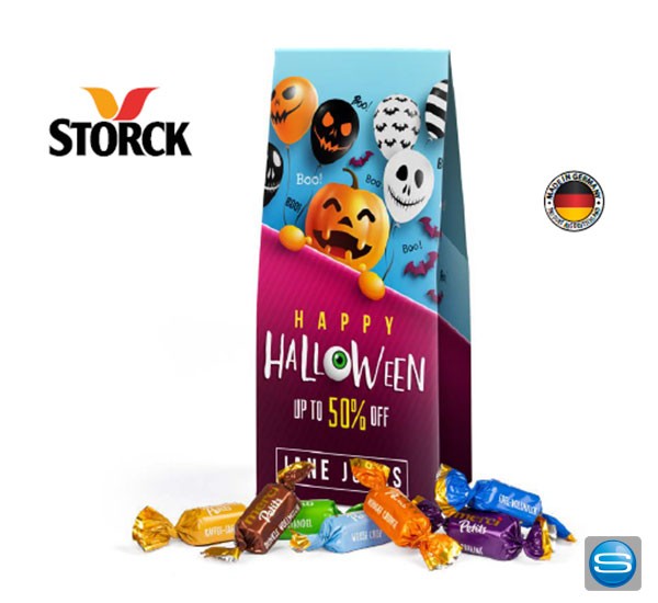 Merci-Schokolade in individuell bedruckbarer standboden Kartonage