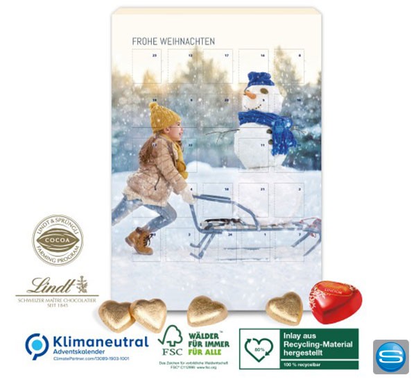 Lindt Herzen Adventskalender als Werbeartikel