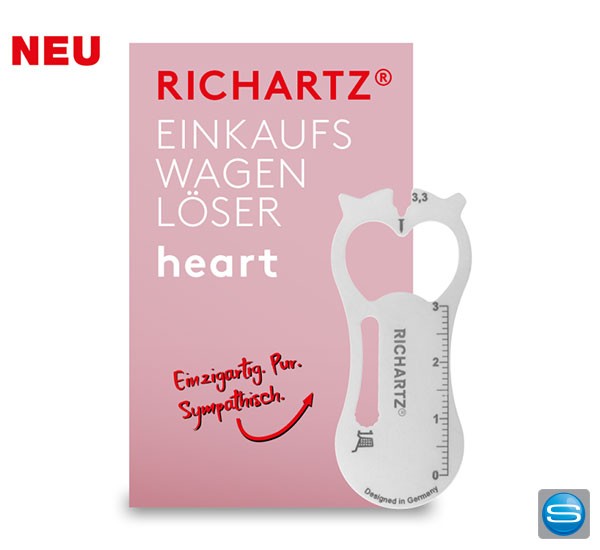 RICHARTZ Einkaufswagenlöser heart mit Ihrem Logo gravieren