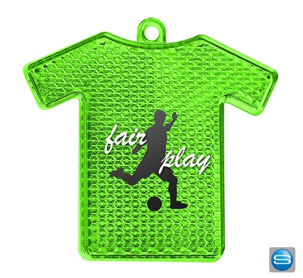 Reflektor in Trikot Form bedruckt mit Ihrer Werbung