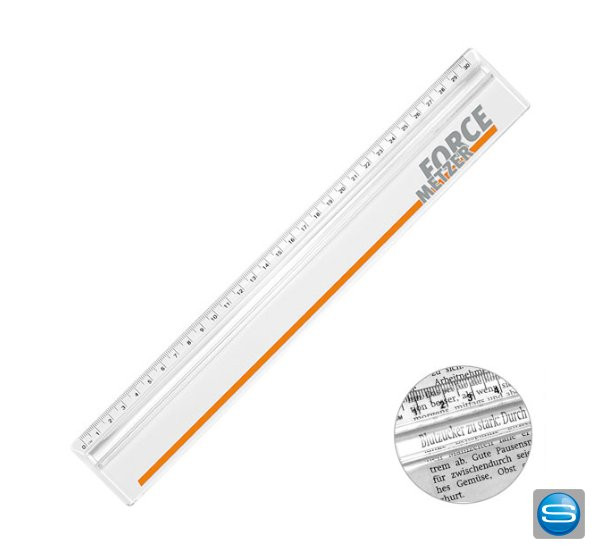 Lineal 30cm mit Zeilenlupe bedrucken
