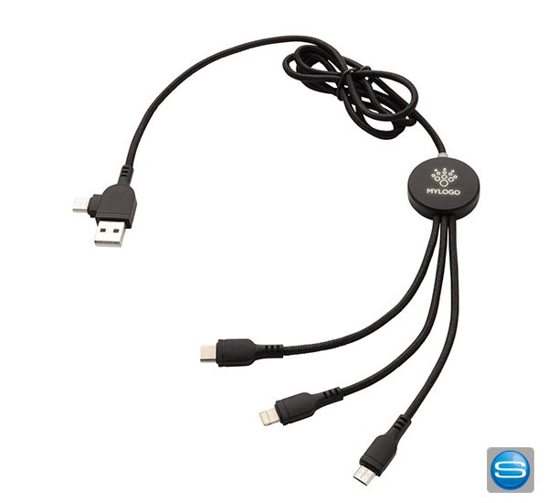6in1 Ladekabel mit leuchtendem Logo