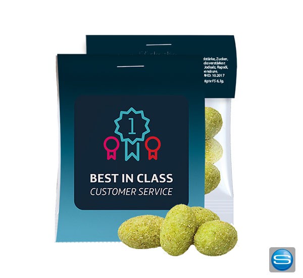 Erdnüsse verschiedene Sorten mit bedruckbaren Werbereiter