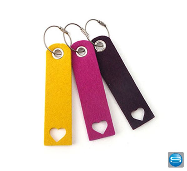 Filz-Schlüsselanhänger mit Herz