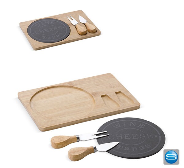 Käse Set Bambus als Mitarbeitergeschenk