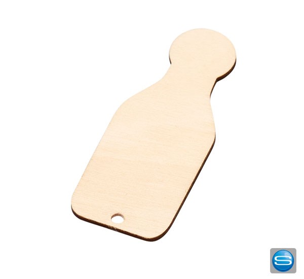 Holz Einkaufswagenchip in Flaschenform mit Ihrem Logo
