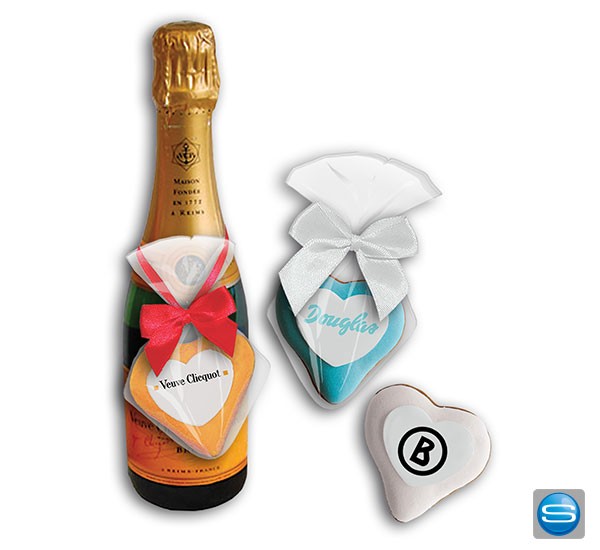 Lebkuchenherz mit Schleife und Ihrem Wunschlogo