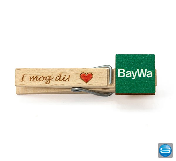 Holzklammern mit Ihrem Logo beschriften