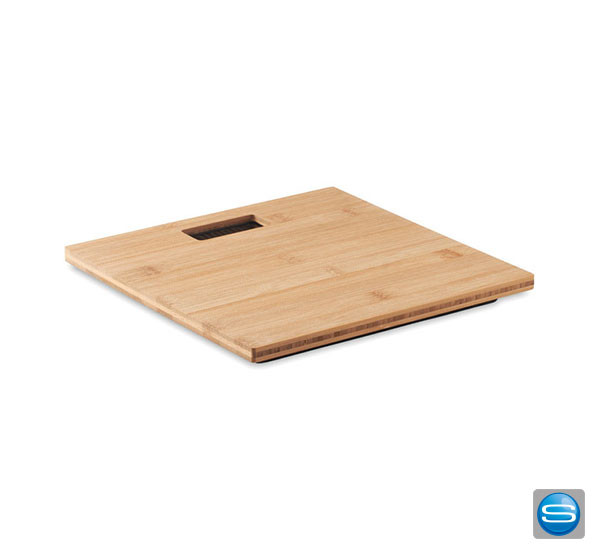 Personenwaage aus Bambus mit Ihrem Firmenzeichen