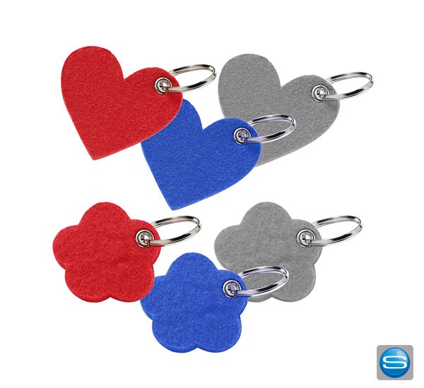 Schlüsselanhänger Filzblume mit Ihrem Logo bedrucken