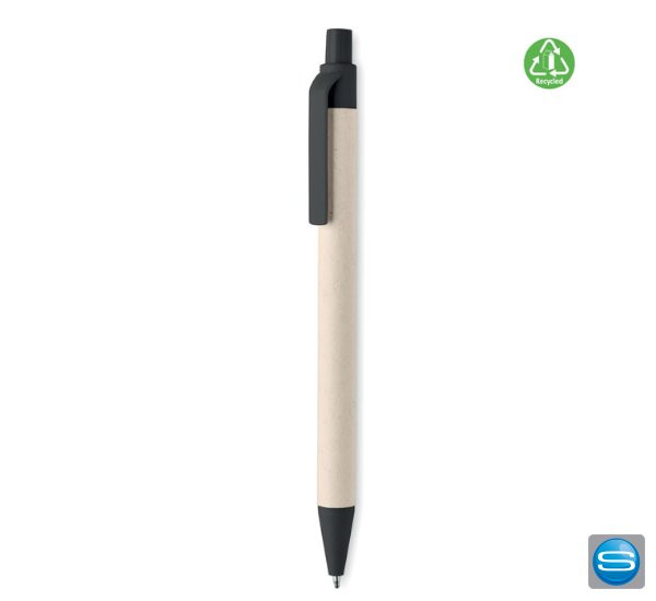 Kugelschreiber aus recyceltem Milchkarton mit Logo
