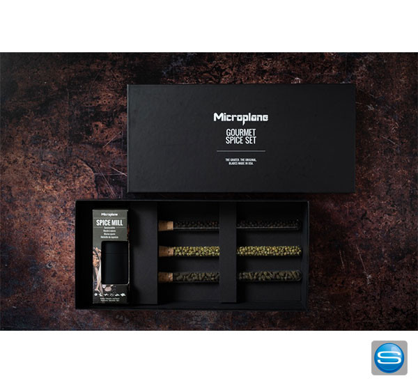 Microplane Gourmet Pfeffer Geschenkset mit Logo