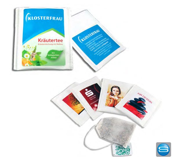 Teebeutel mit eigenem Etikett