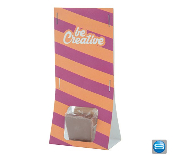 Heiße Schokolade auf einem Löffel als Werbeartikel