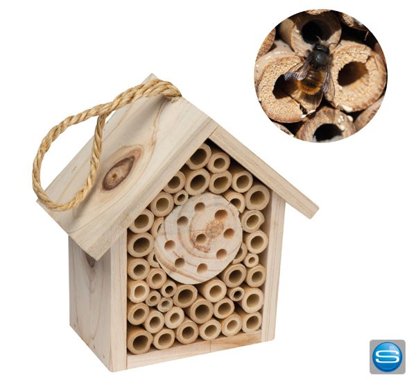 Insektenhaus aus Holz mit Ihrem Logo gravieren