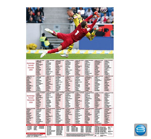 Bundesliga Termin Poster mit Ihrer Werbung bedruckt