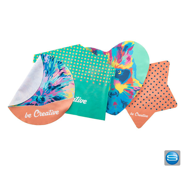 Brillenputztuch in individueller Form mit eigenem Motiv bedruckt