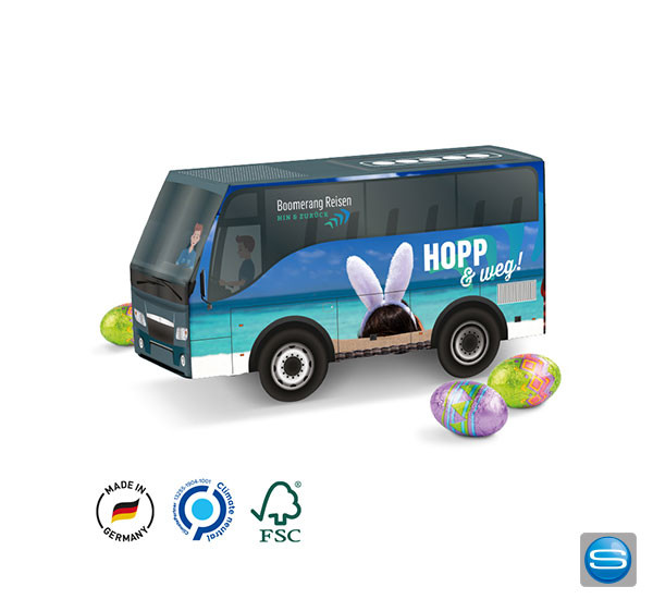 Bus Werbepräsent für Ostern mit Ihrem Logo