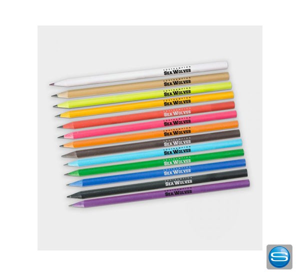 Bleistift aus recycelten CD-Hüllen mit Ihrem Logo bedruckt