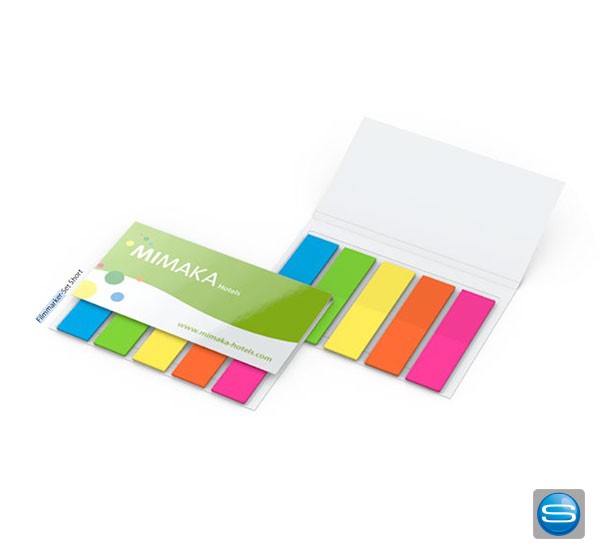 Filmmarker aus transparenter, gefärbter Folie im Kartonumschlag