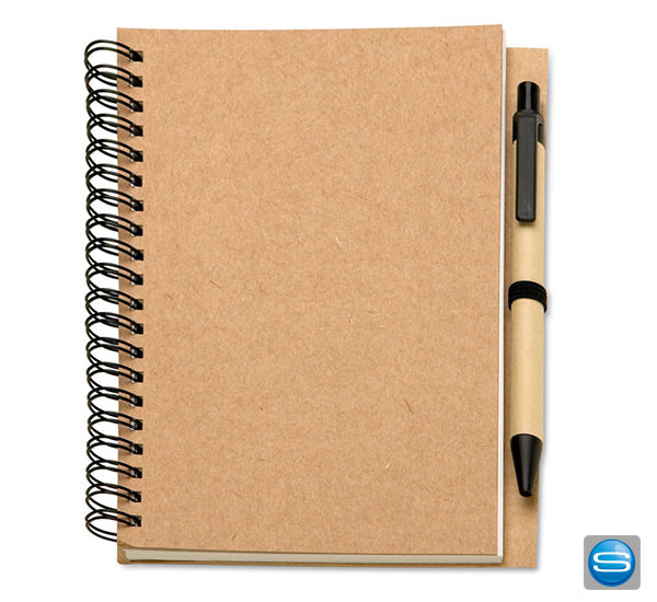 Notizbuch mit abbaubarem Kugelschreiber als Werbepresent