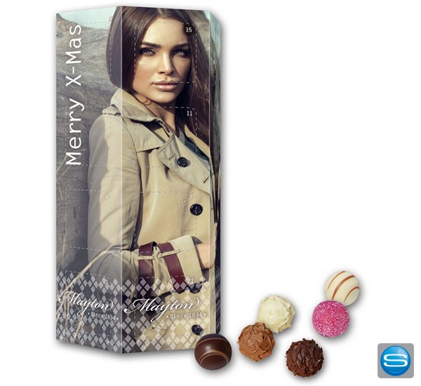 6 Eck Säulen Adventskalender mit Ihrer Werbebotschaft