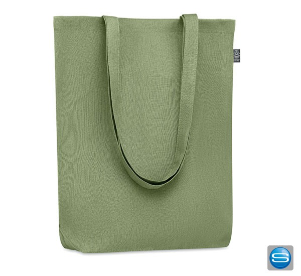 Tasche aus Hanfgewebe mit langen Tragegriffen als Werbemittel bedrucken