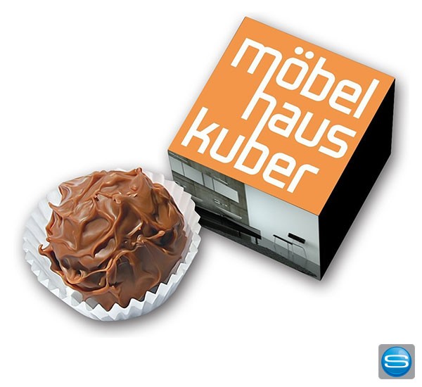 1er Trüffelpraline in bedruckbarer Box