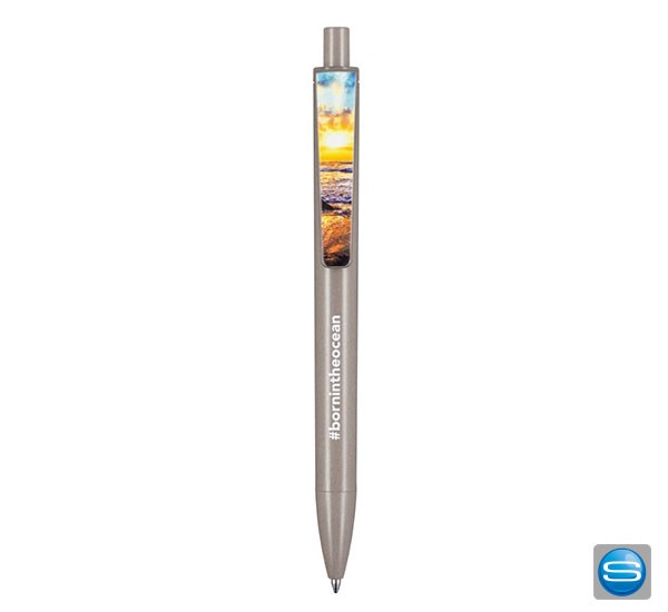 Kugelschreiber aus 20 % Braunalge als Werbeartikel mit Logomotiv