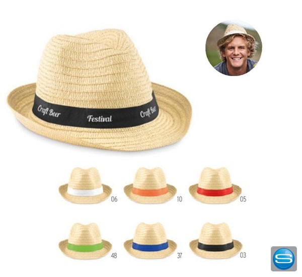 Strohhüte mit individuell bedruckbarem Band