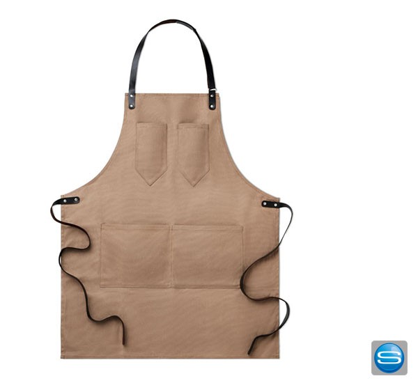 Kochschürze aus gewachstem Canvas mit Druck