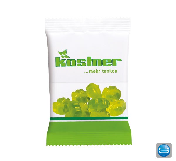 Gummibärchen in Kleeblattform mit Ihrem Logo