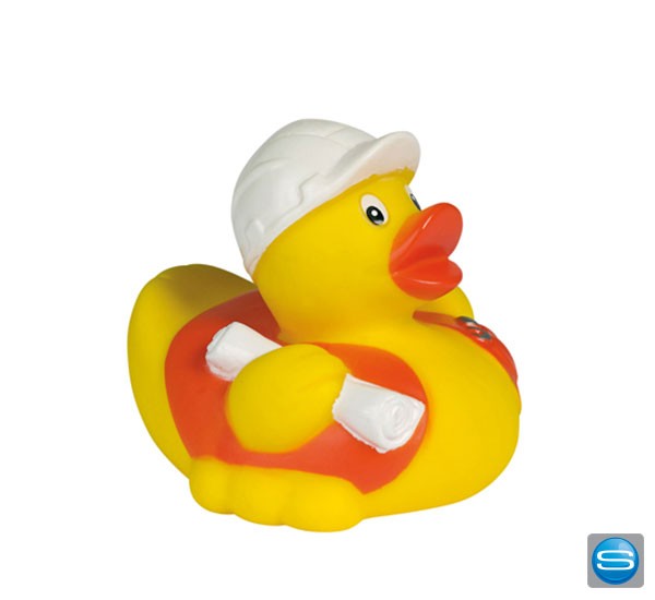 Bauarbeiter-Ente mit Bauhelm als Give Away