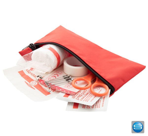 Kompaktes Erste-Hilfe-Set für to Go mit Logo bedrucken