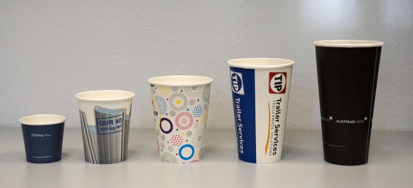 Einwandiger Trinkbecher mit Ihrem Logo zu 100% recyclebar