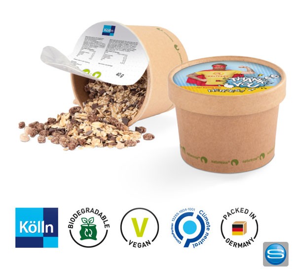 Müsli im bedruckbaren Becher - Müslibecher mit Logo