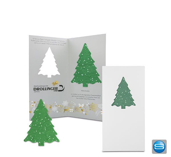 Samenpapier Karte als Weihnachtsmailing