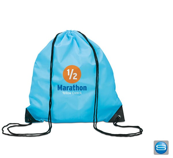 Bunter Zugbeutel mit individuellem Logo