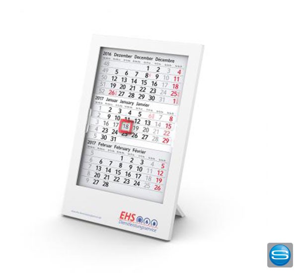 Aufgestellter Tischkalender als Give Away mit Ihrem Logo bedrucken
