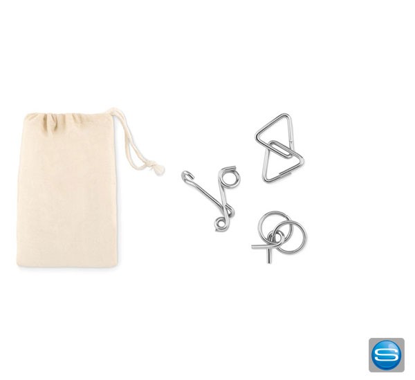 Geduldspiel aus Metall mit Logodruck