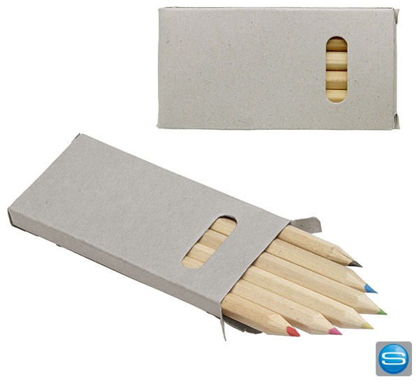 Buntstifte in Recyclingkarton mit Logo-Aufdruck