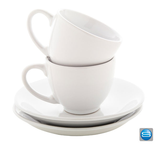 Bedruckbares Espressoset aus Keramik mit Ihrer Werbebotschaft